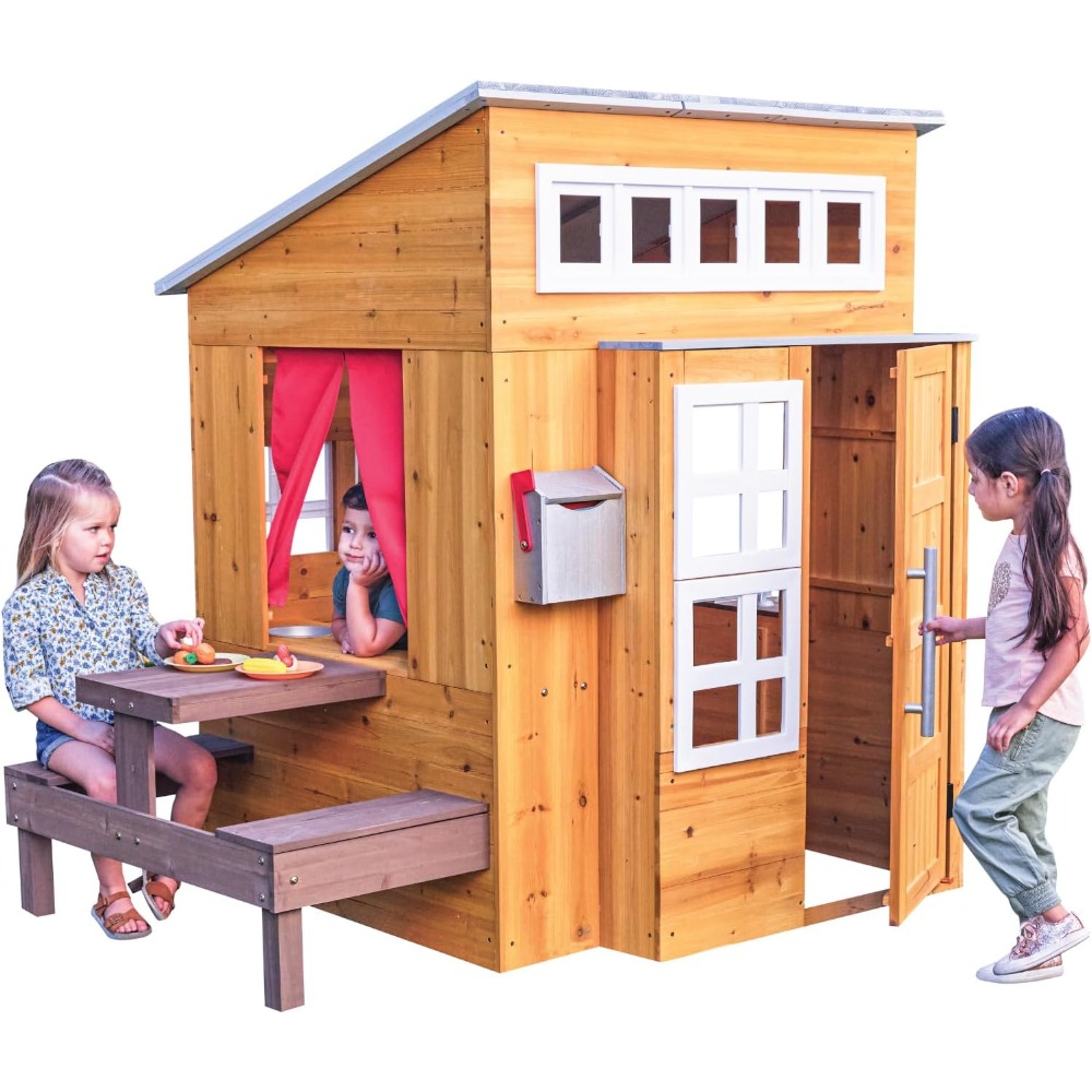 Kids Outdoor Grill - Casetta da gioco moderna in legno