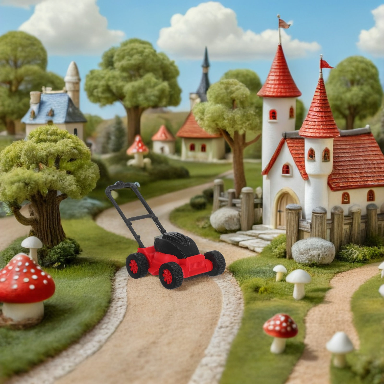 Kids Outdoor Lawn Mower - Tagliaerba in Miniatura Realistico, Leggero, Superficie