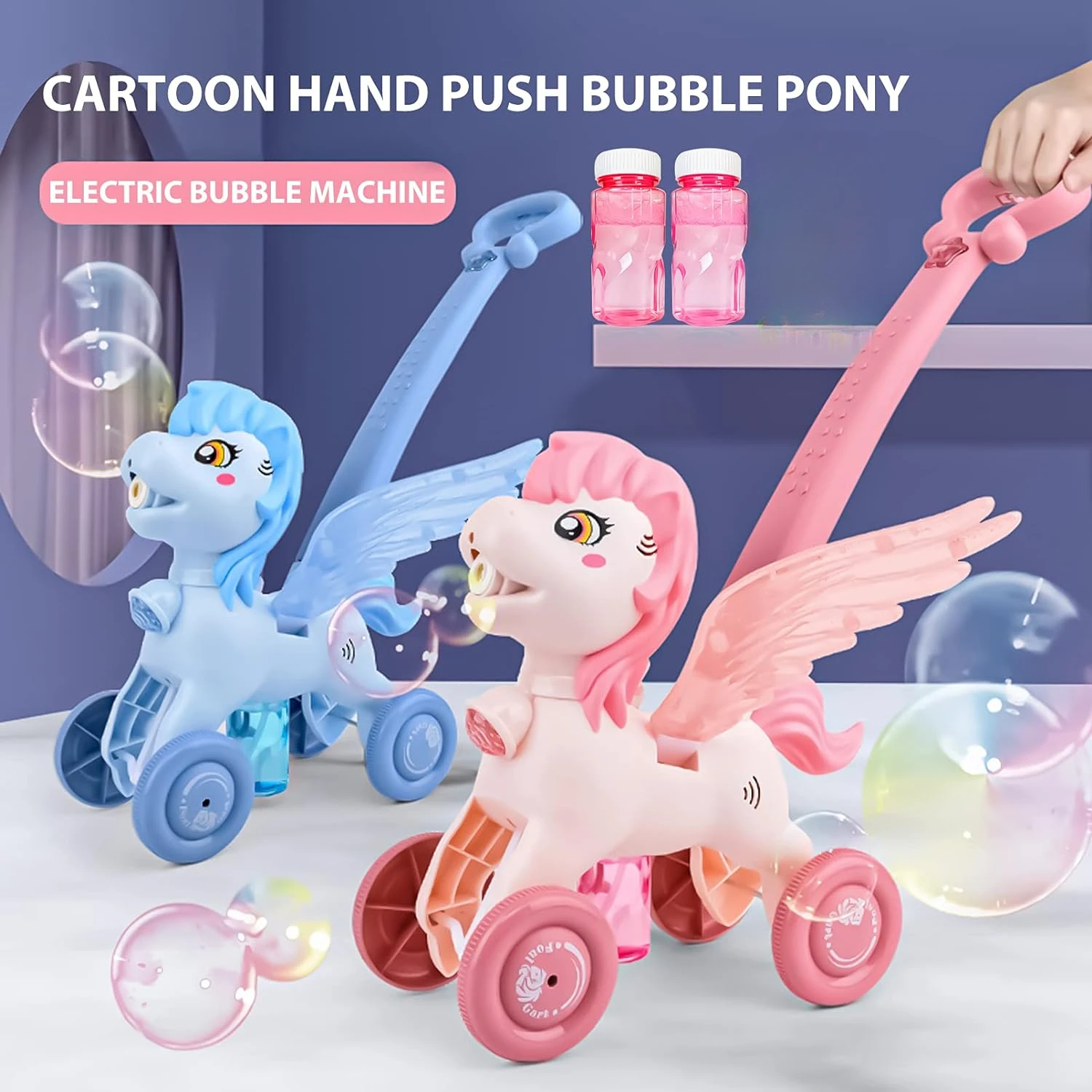 Kids Outdoor Lawn Mower - Pony Bubble Machine for Kids tosaerba