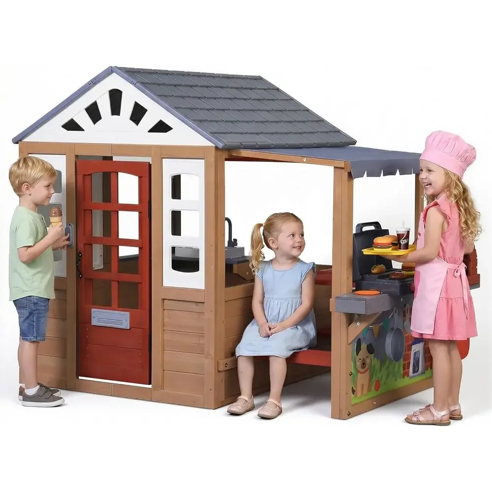 Kids Outdoor Grill - Casetta da gioco in legno per