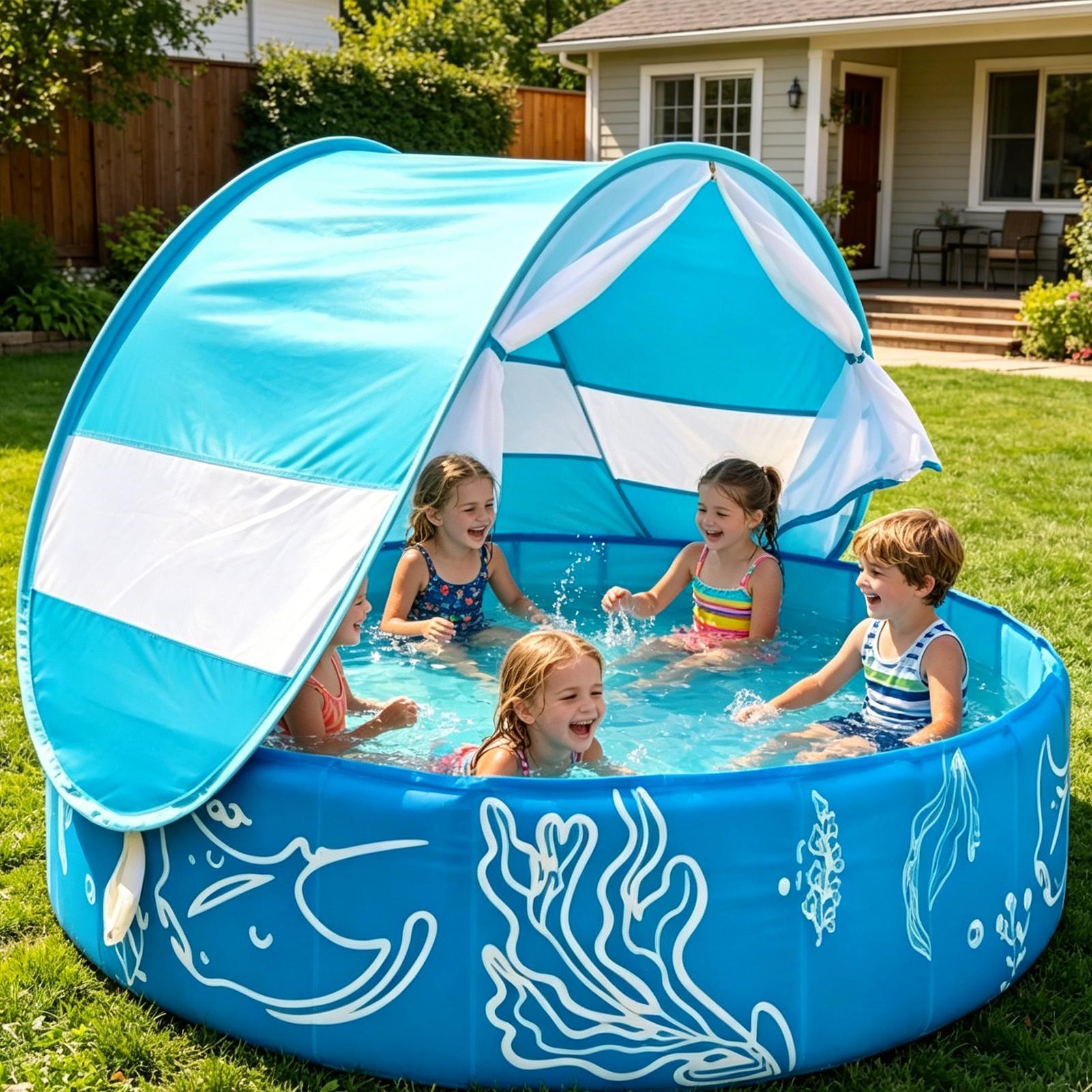 Kids Outdoor Activity Centre - Piscina per bambini con tettoia 120x30cm,