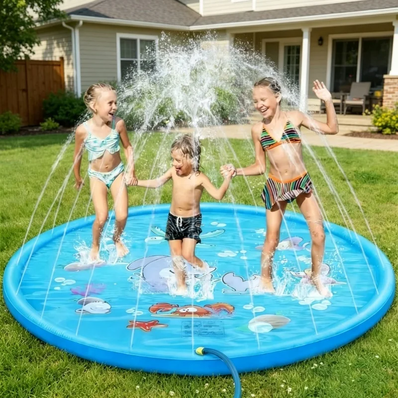 Kids Outdoor Activity Centre - Tappetino Gonfiabile Spruzzatore d'Acqua per Esterni