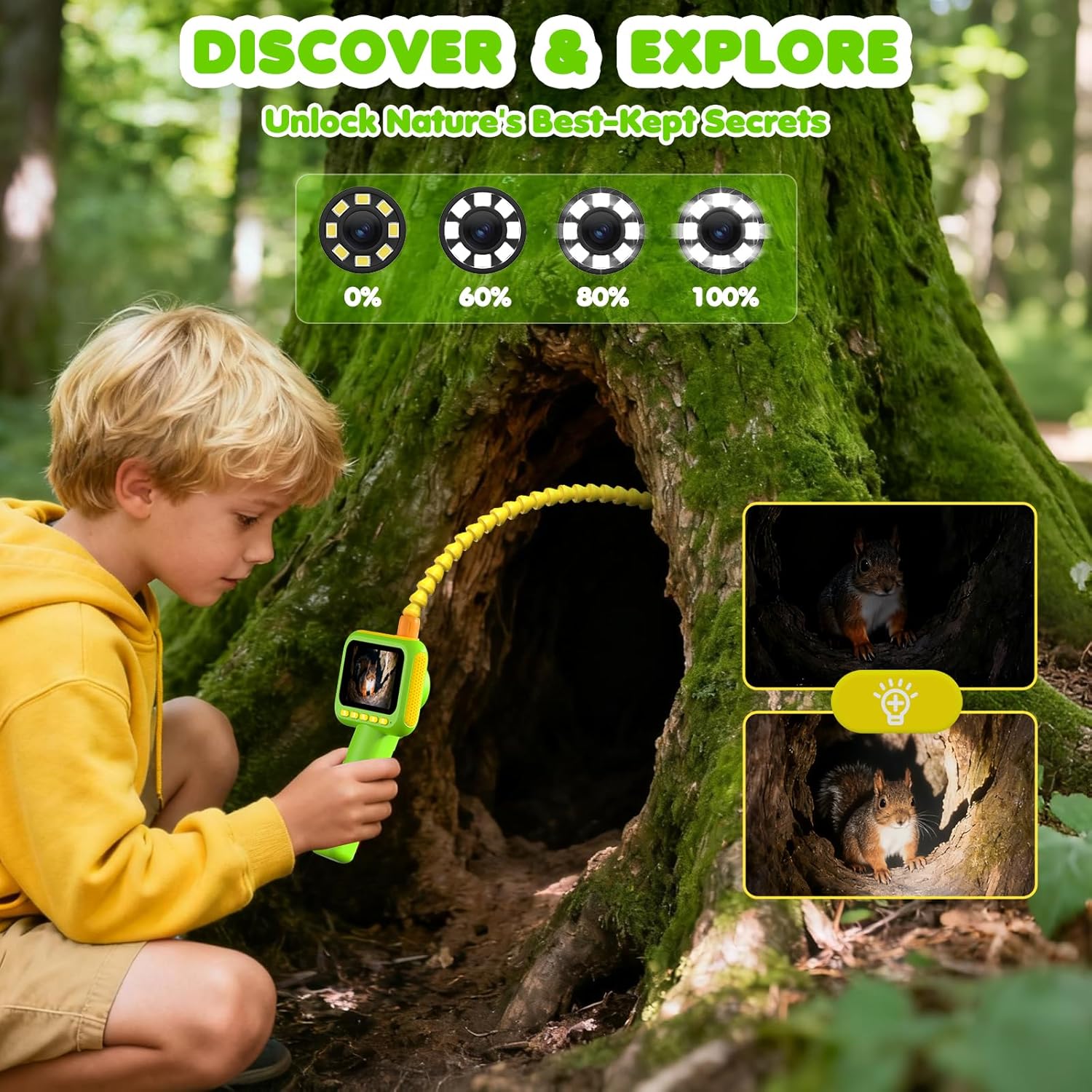 Kids Outdoor Education - Endoscopio per Bambini, Telecamera a Serpente