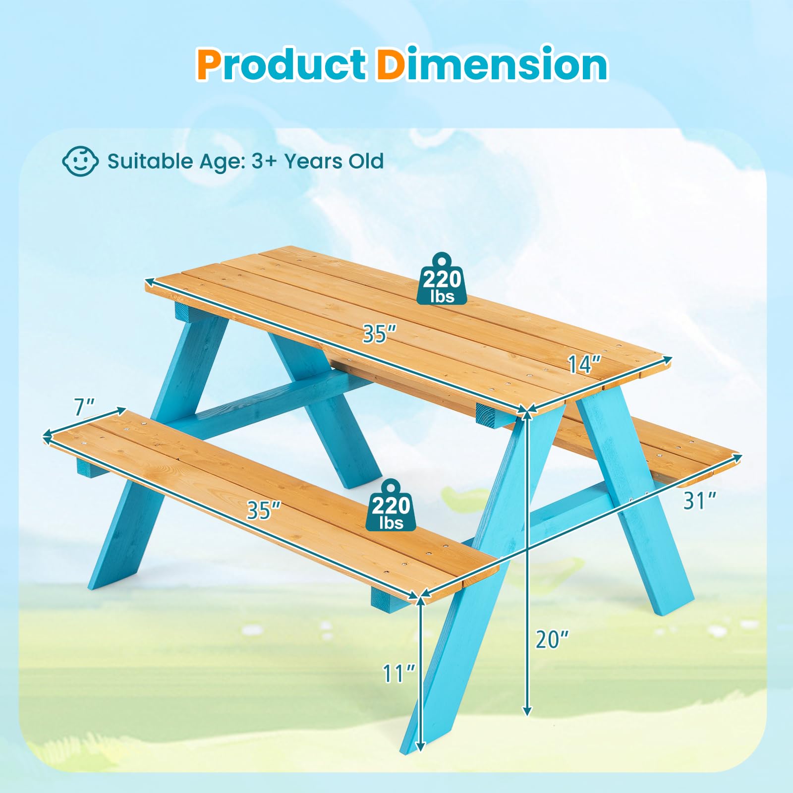 Set da Picnic per Bambini Z-CR - Kids Outdoor Table And Chair Set recensione e prezzo