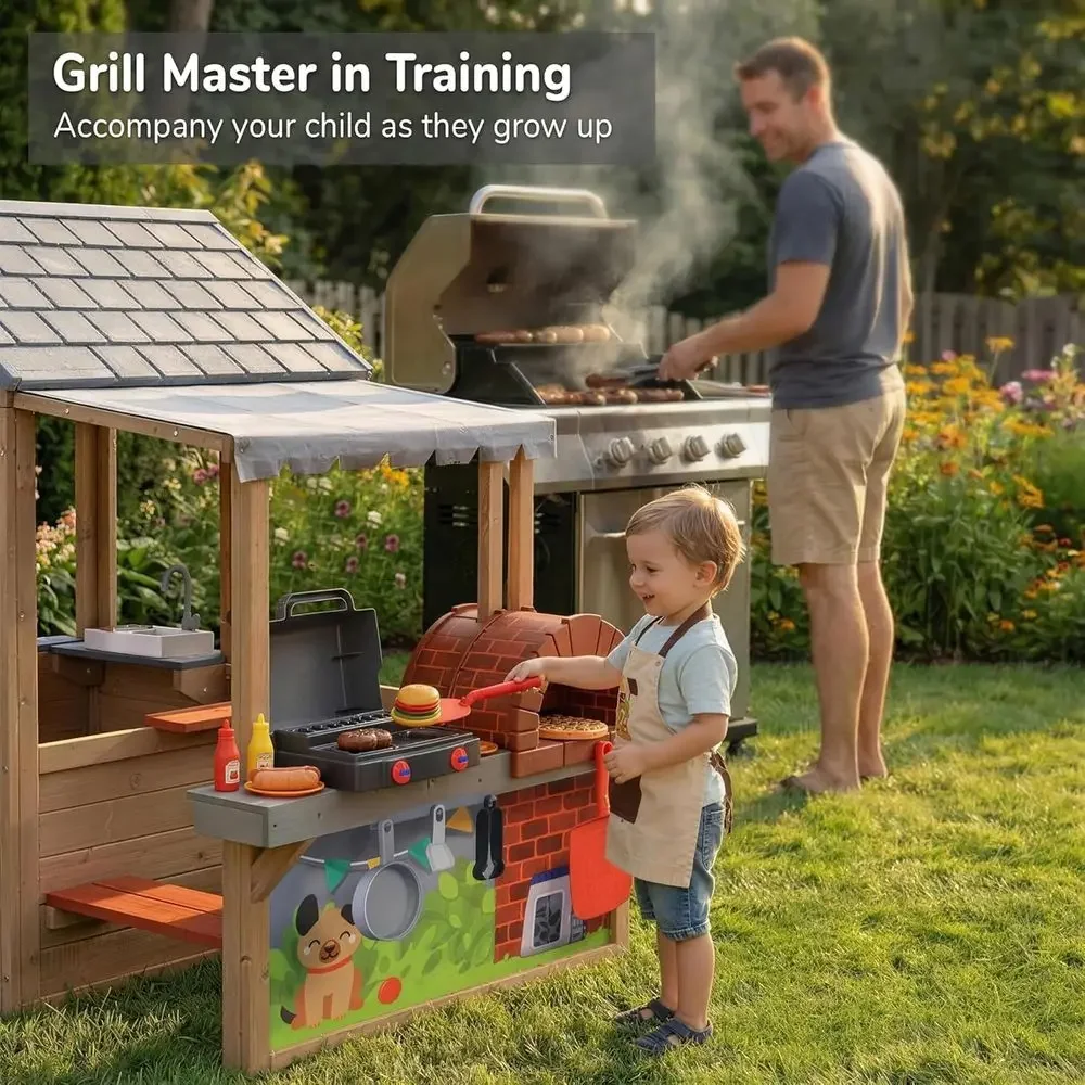 Casetta da gioco in legno per  - Kids Outdoor Grill recensione e prezzo
