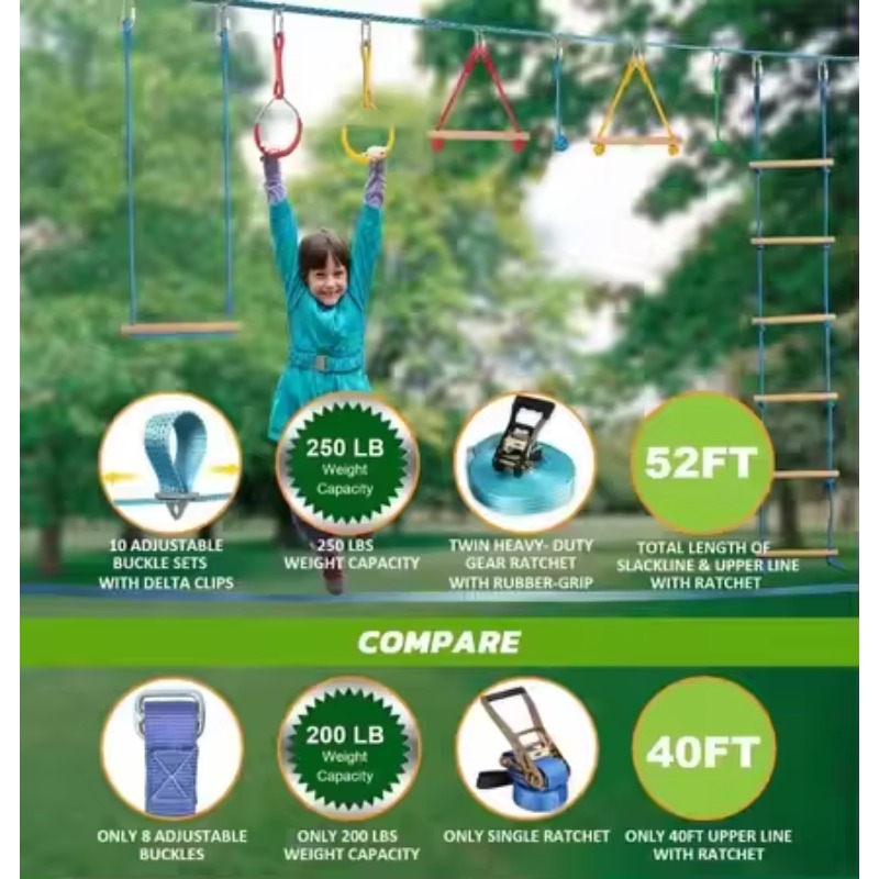Kit corso di ostacoli guerrier - Kids Outdoor Monkey Bar Set recensione e prezzo